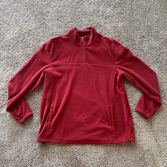 Red fleece quarter zip jacket - Picture 2 of 3
